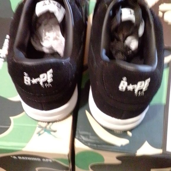 Authentic black suede leather bathing ape main image 11
